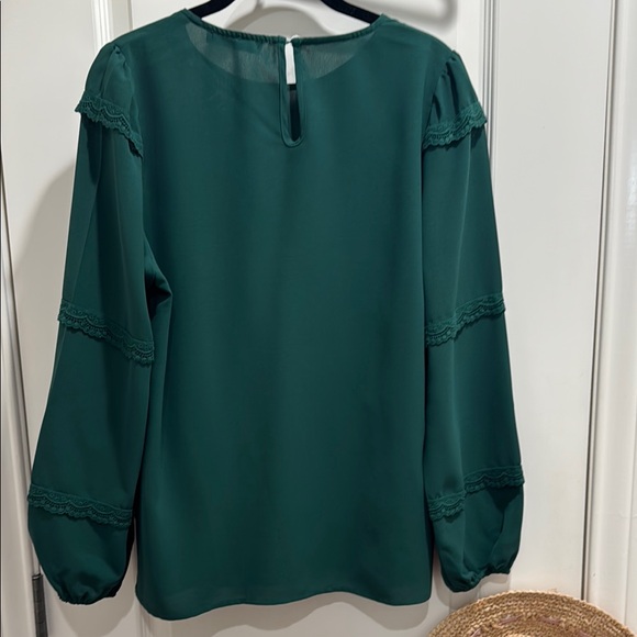 ! Grace Karin Elegant Green Ruffled Long Sleeve Blouse! - Picture 5 of 7